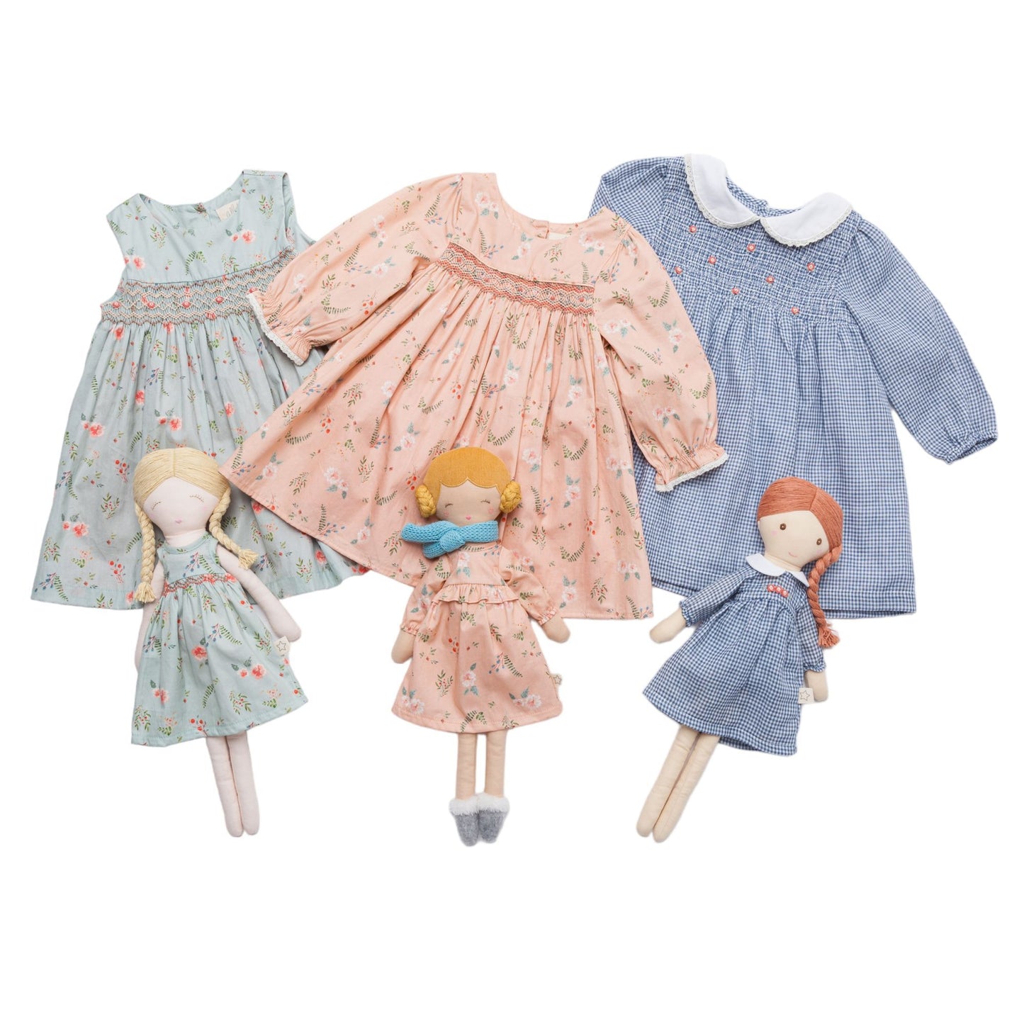 グリーンフローラルドールドレス