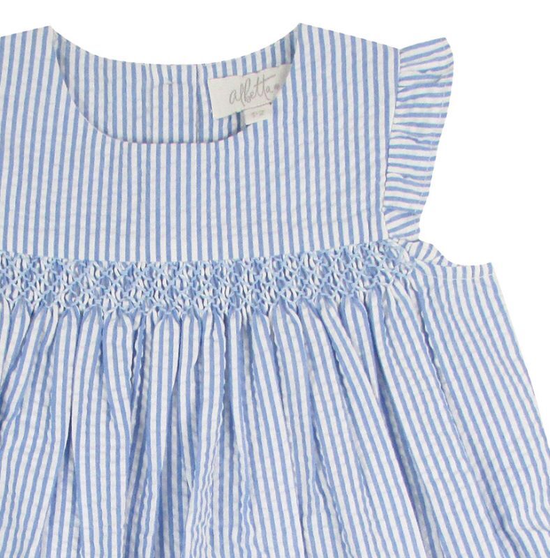 ブルー・シアサッカー・ドレス