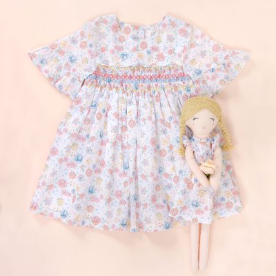 フラワースモックドレス
